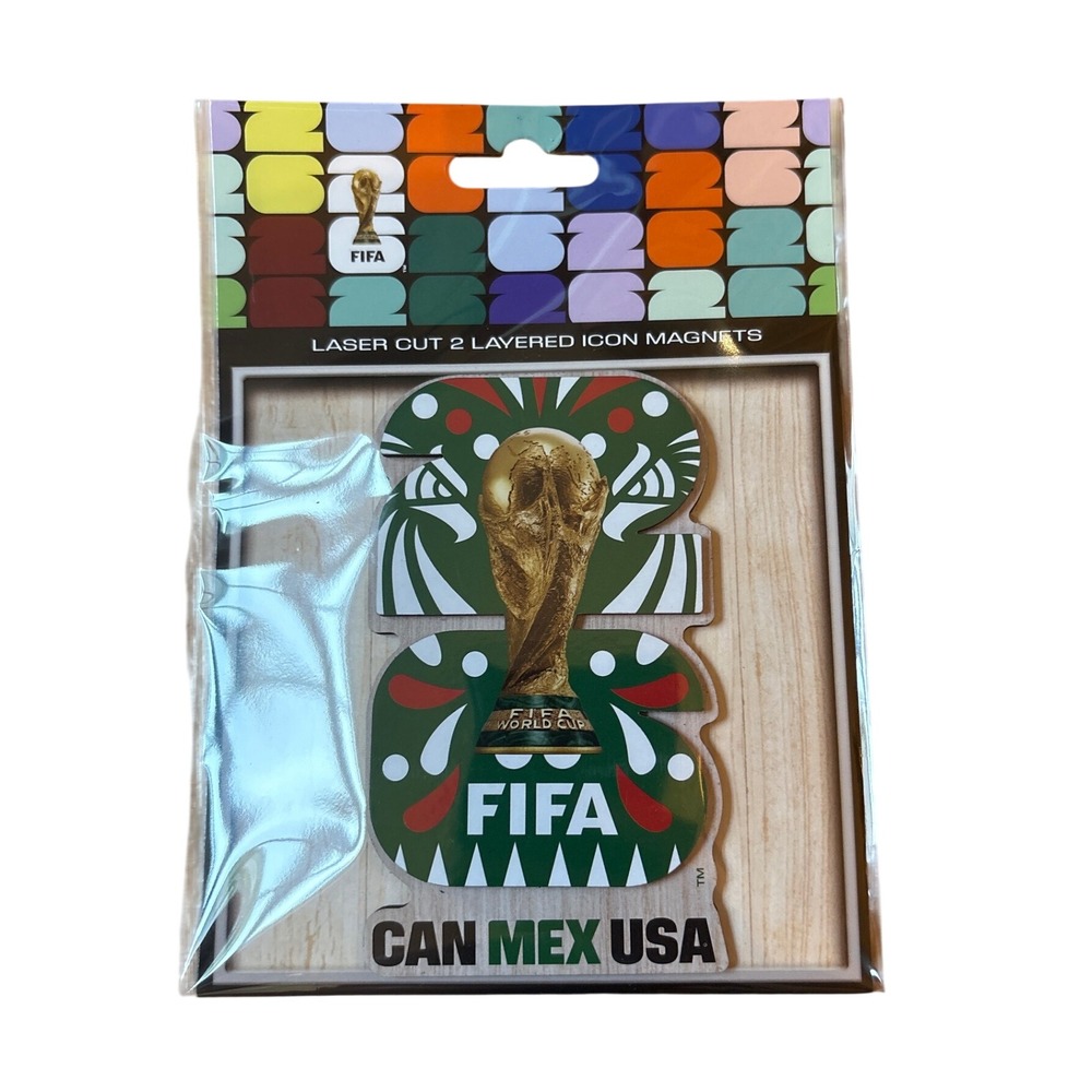 FIFA World Cup 2026 Magnet Unisex Green Laser Cut Icon Souvenir SIZE OS